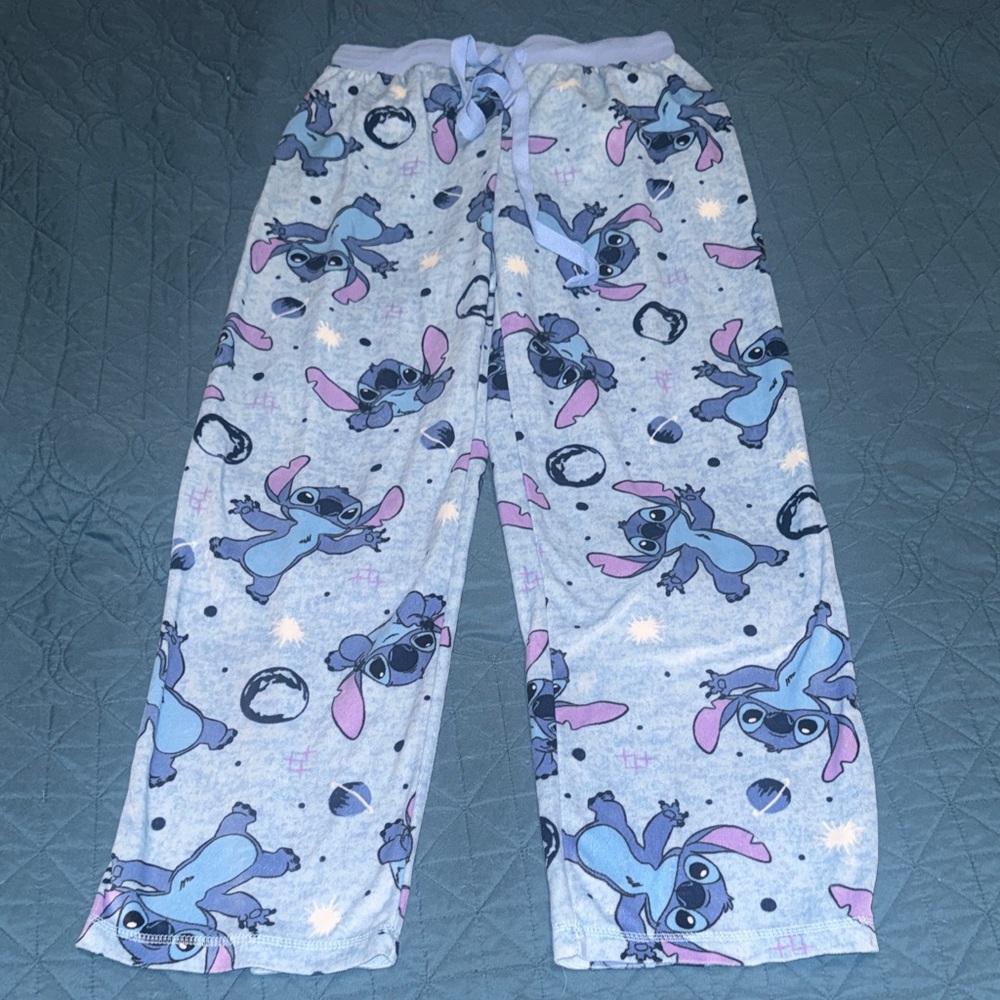 Disney Blue and Pink Stitch Women’s Pajama Bottoms